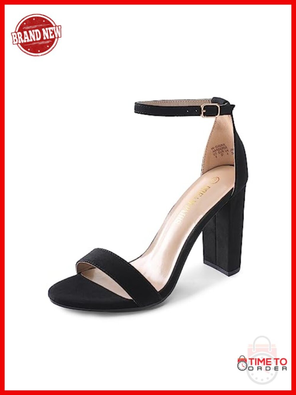 Women's Hi-Chunk High Heel Pump Sandals Faux Suede Ankle Strap